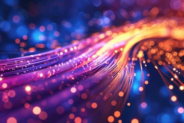 Fiber optic cables data connections background