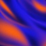 Abstract dark gradient background with blue and orange glow, soft blurred neon waves, grainy futuristic texture